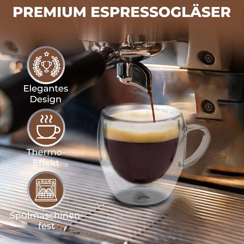 Espressogläser 80ml mit Untersetzer