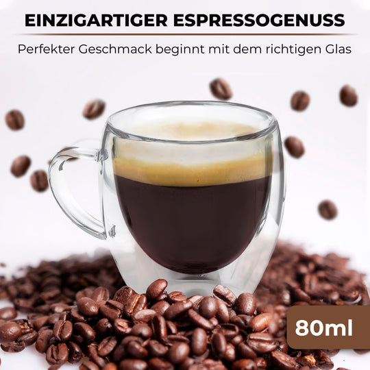 Espressogläser 80ml mit Untersetzer