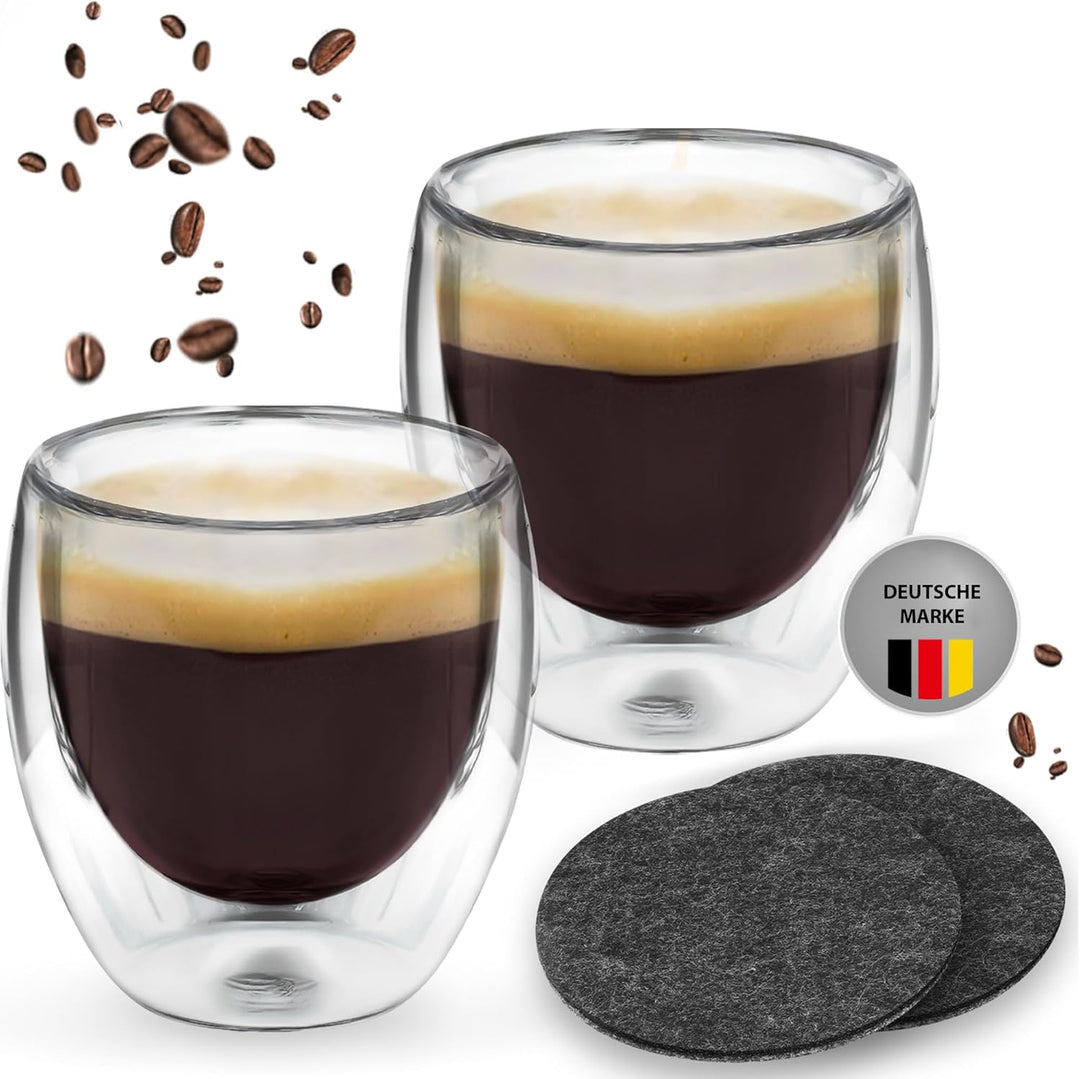 Espressogläser 80ml mit Untersetzer