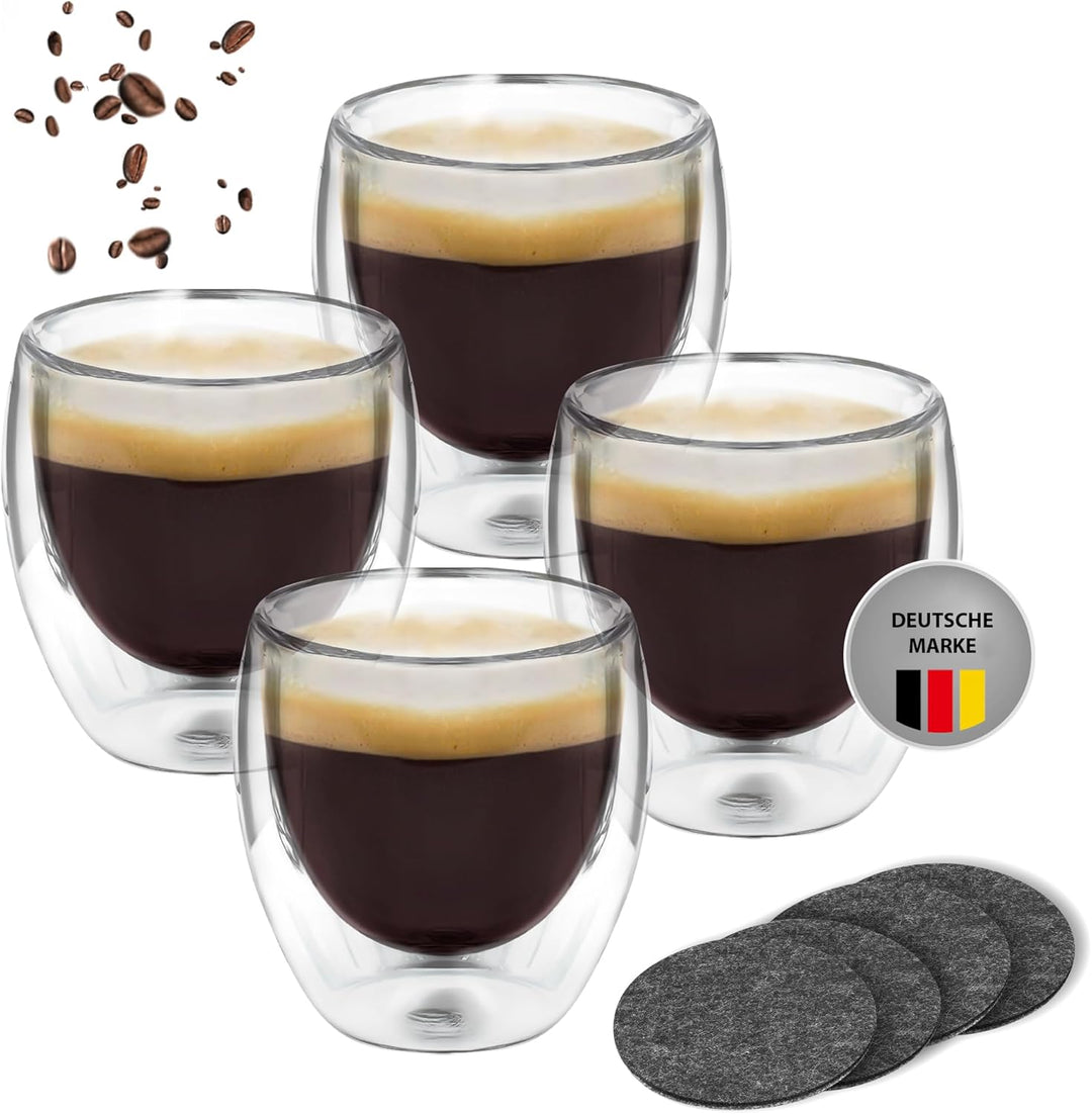 Espressogläser 80ml mit Untersetzer
