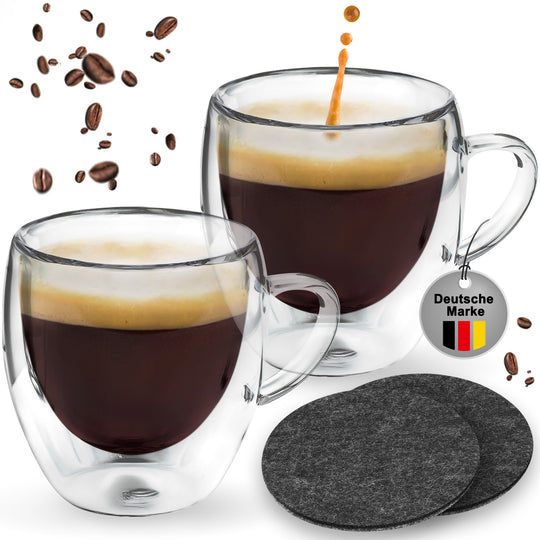 Espressogläser 80ml mit Untersetzer