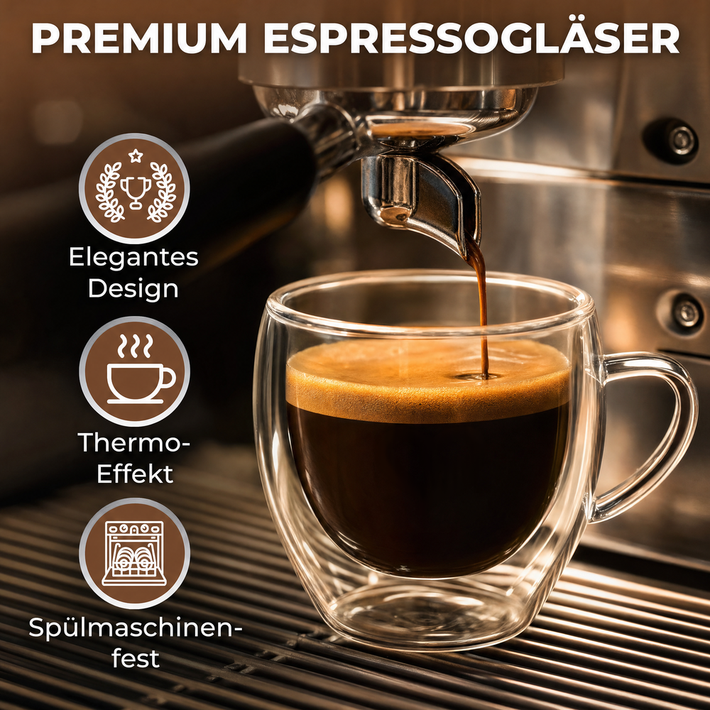 Espressogläser 80ml mit Untersetzer