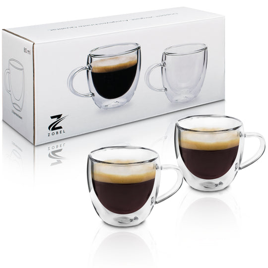 Espressogläser 80ml mit Untersetzer